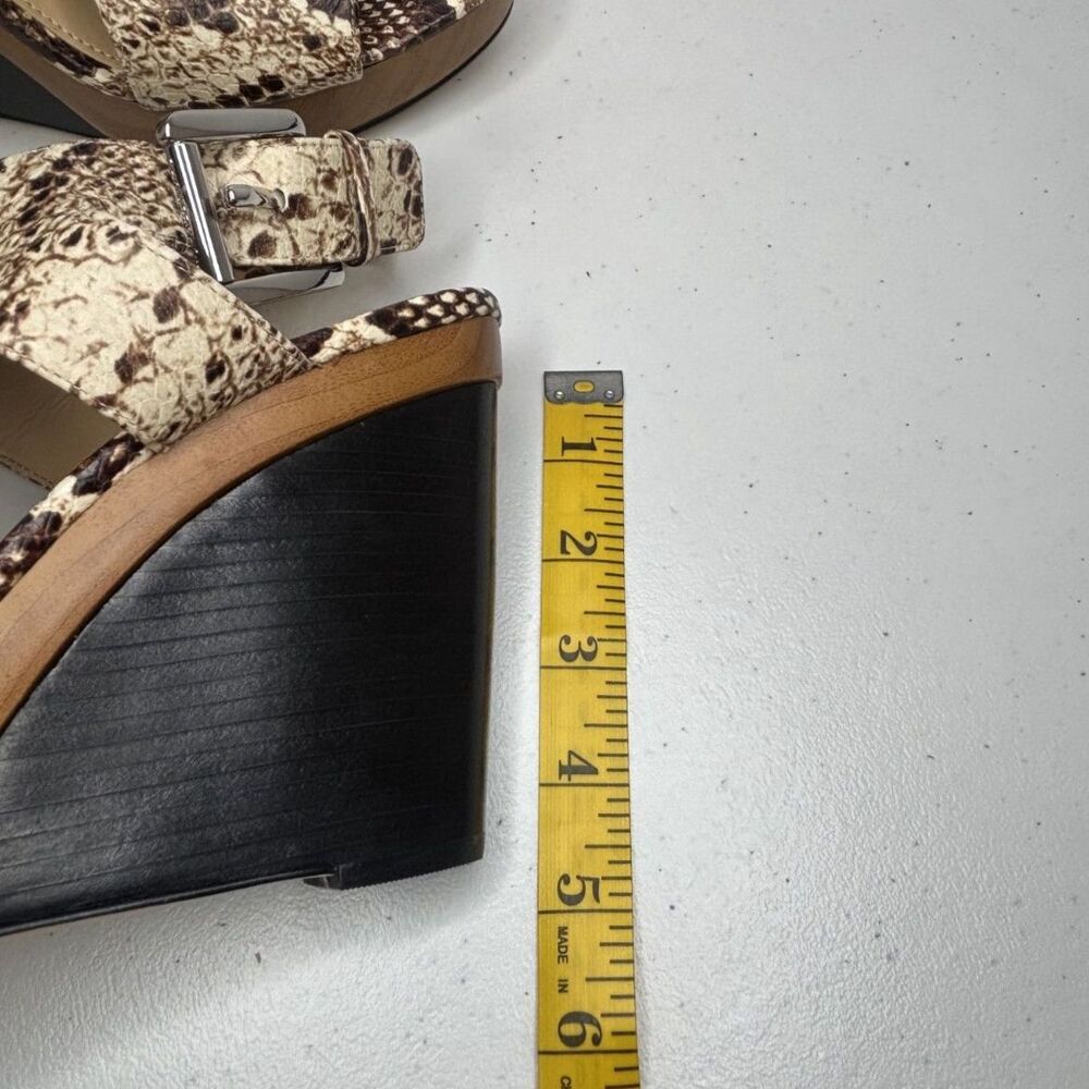 Michael Kors Snake Print Leather Wedge Heeled Sandals Designer Womens Like New - Picture 13 of 13